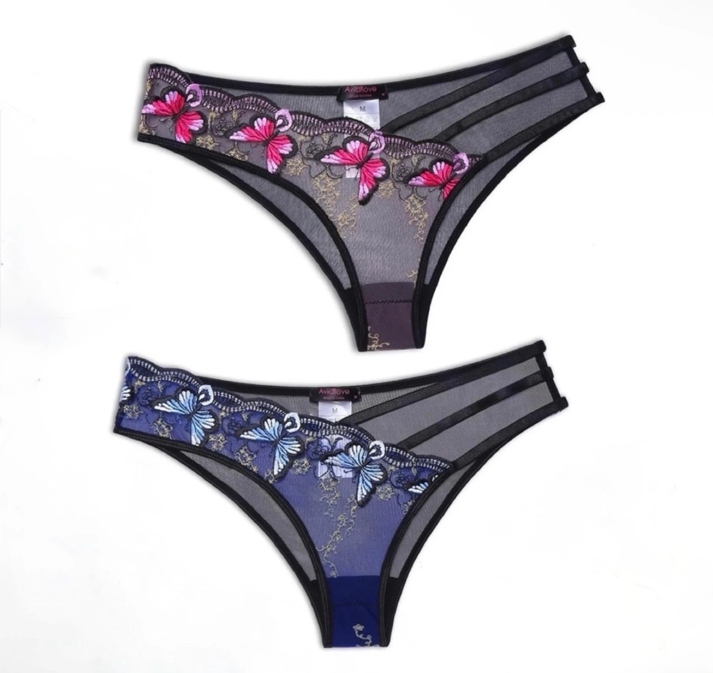 BNWT Mesh Strappy Butterfly Embroidered Panties