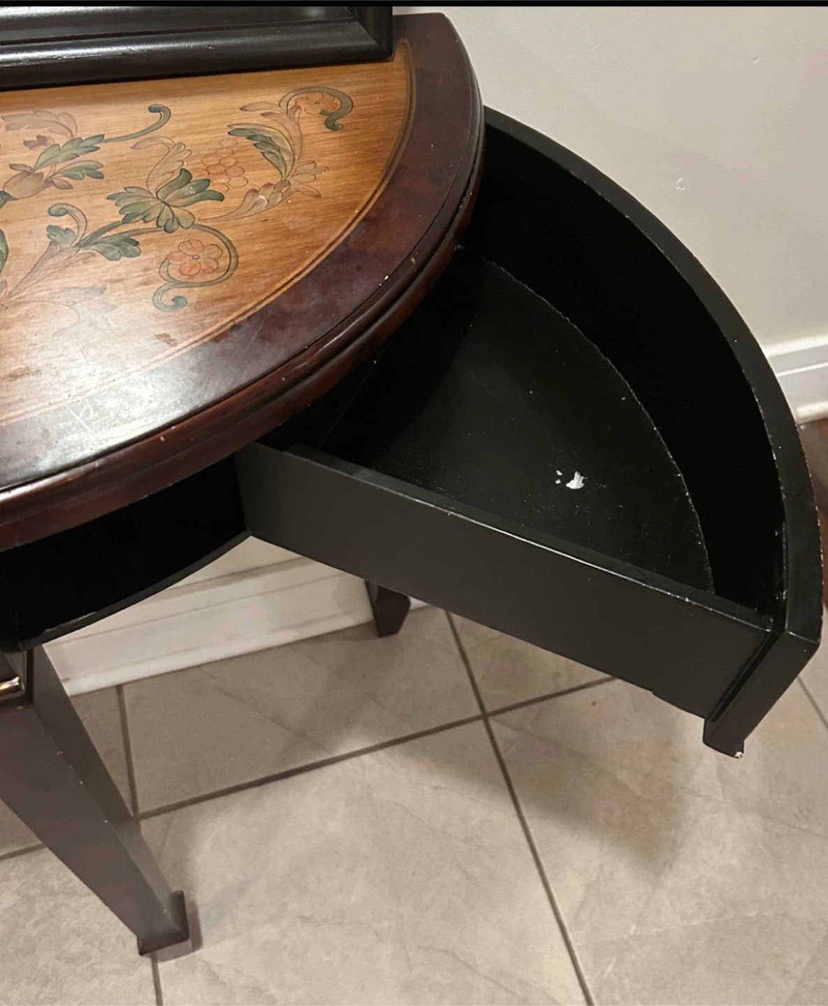 🥕Antique Half-Moon Console Table with Drawers - photo 3