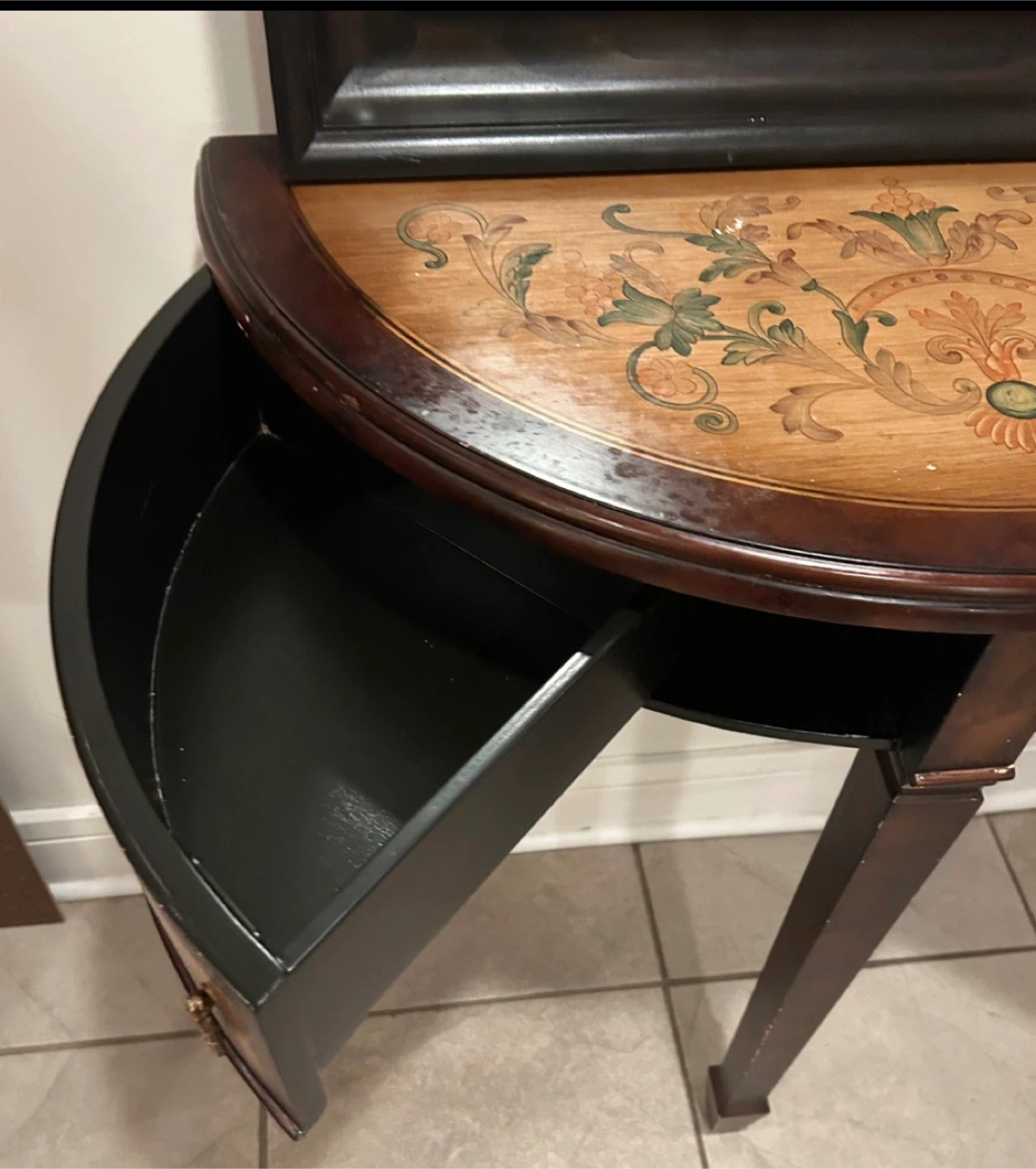 🥕Antique Half-Moon Console Table with Drawers - photo 2