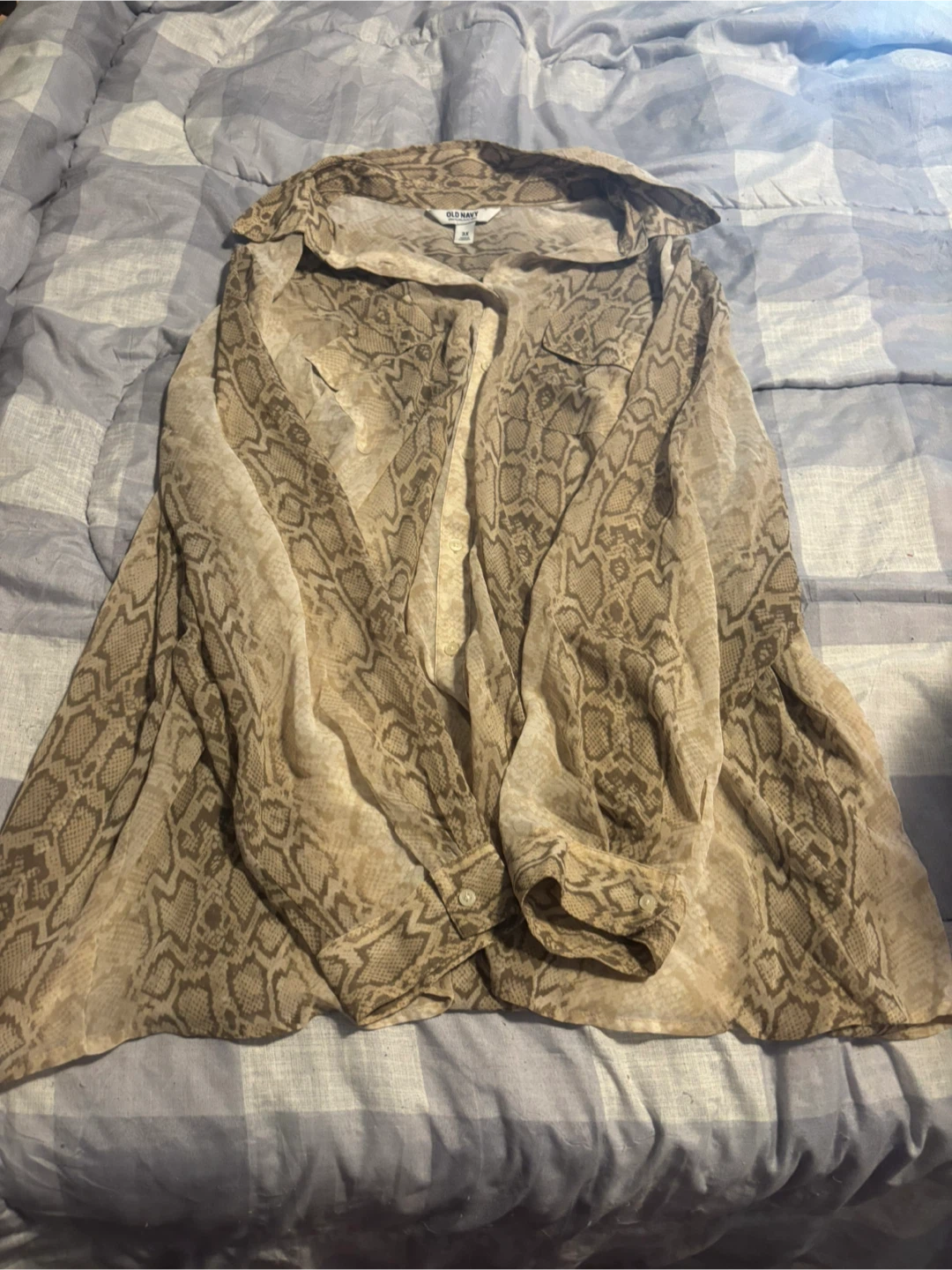 Old Navy Snake Print Button-Up Shirt - 3X