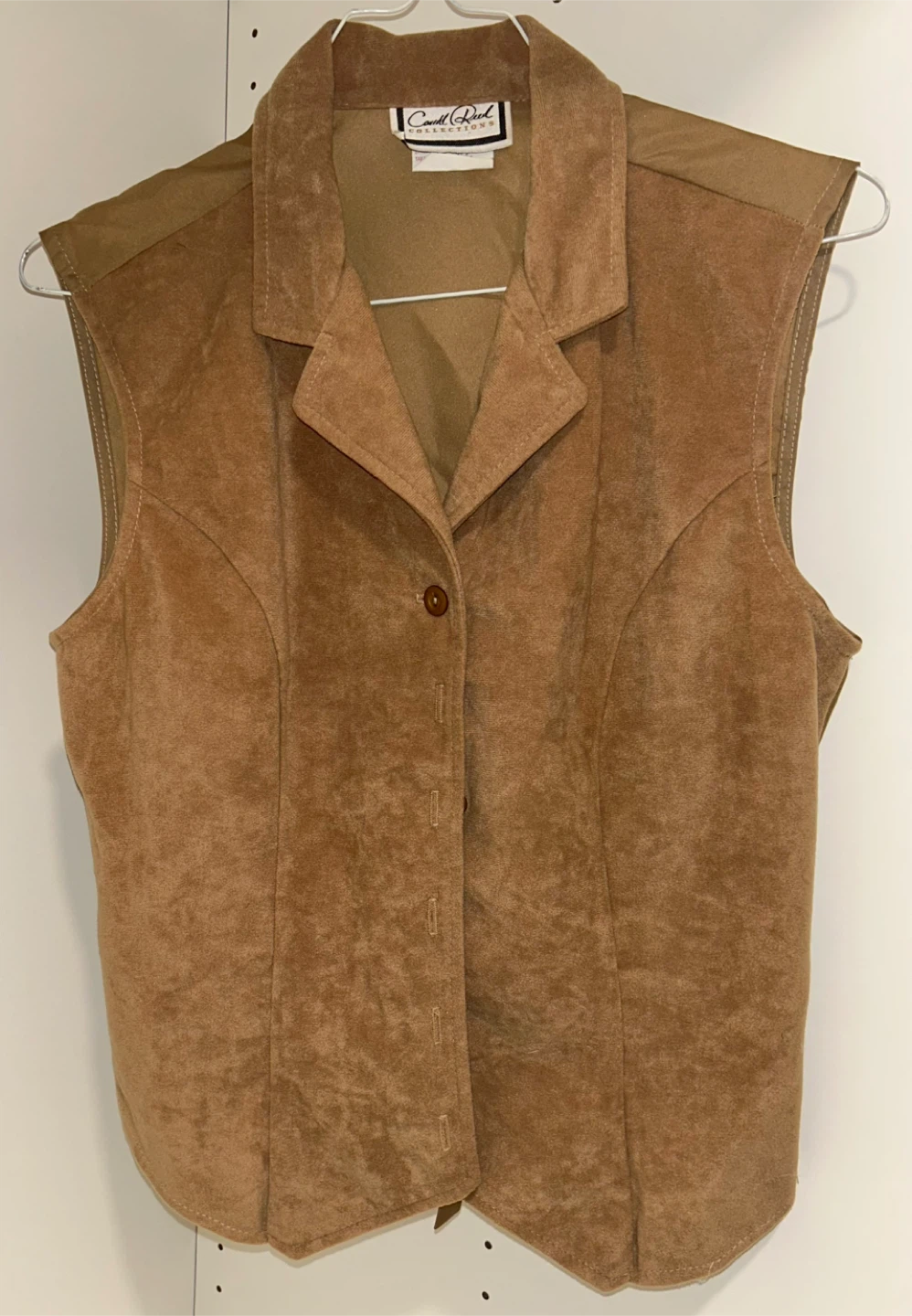 Camel Brown S/P Suede-Look Vest