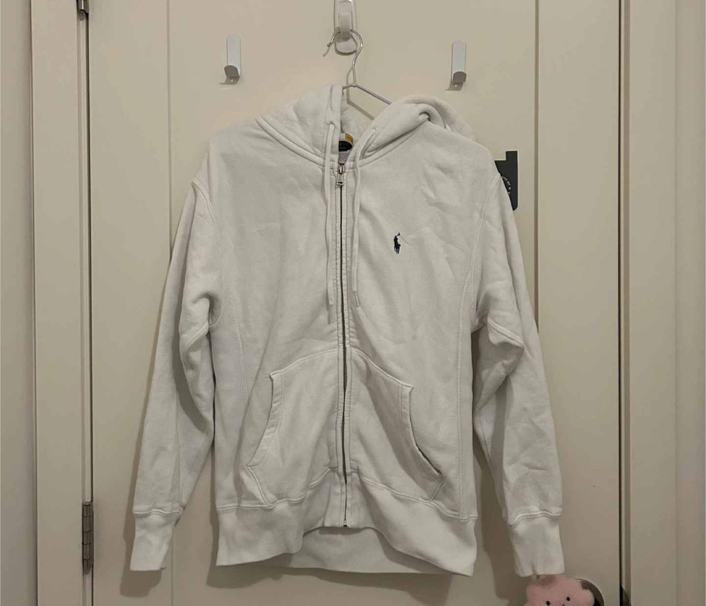 Ralph Lauren Polo White Zip-Up Hoodie
