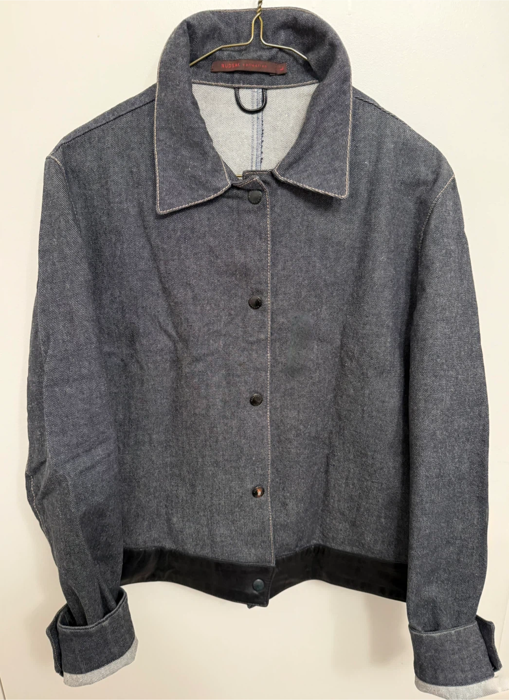 RUDSAK COLLECTION Denim Jacket with Leather Trim