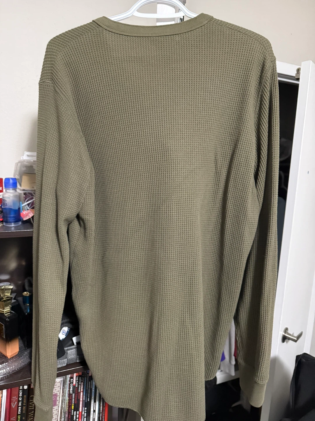 Uniqlo Waffle Knit Henley Long Sleeve Shirt Large - photo 2