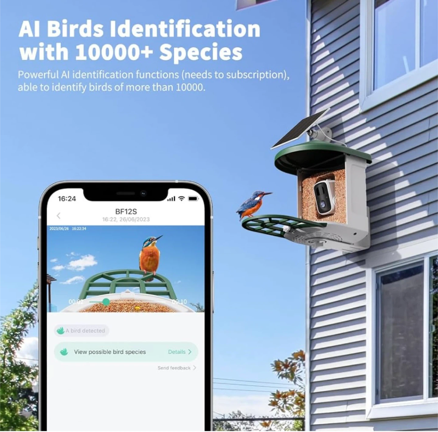 Smart Bird Feeder Camera with Solar Panel - photo 2