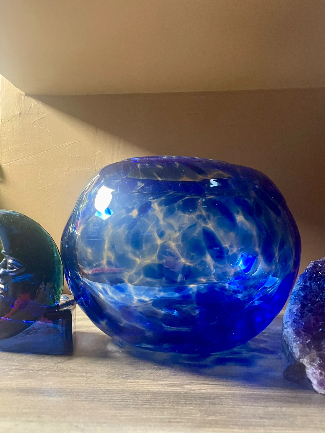 Handmade glass blown vase