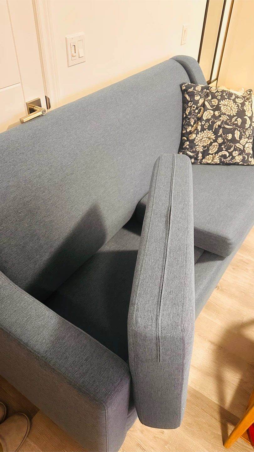 Blue Three-Seater Sofa with High Back - photo 4