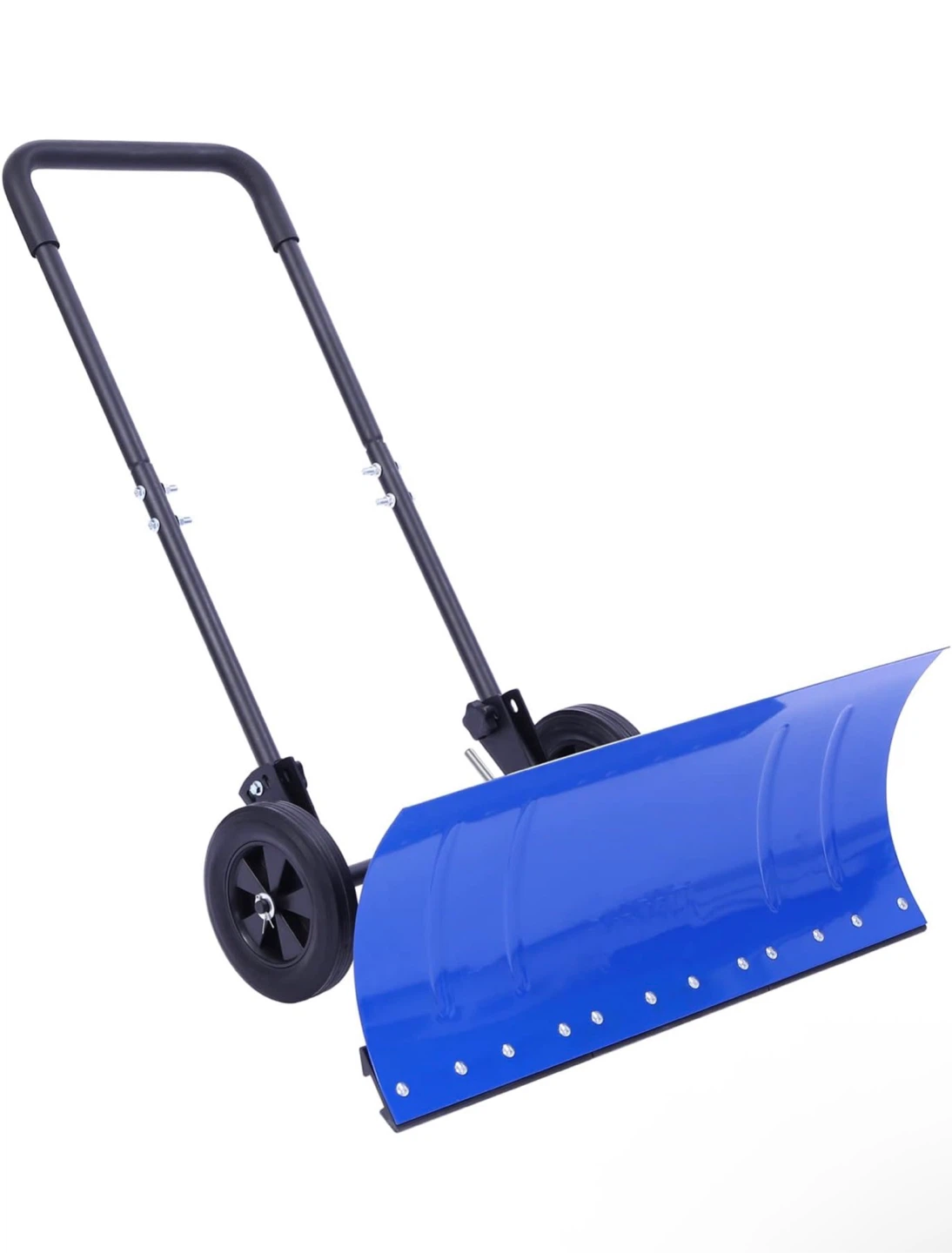 Blue Wheeled Manual Snow Plow - 29" Wide (Snow Pusher/Shovel) - photo 2