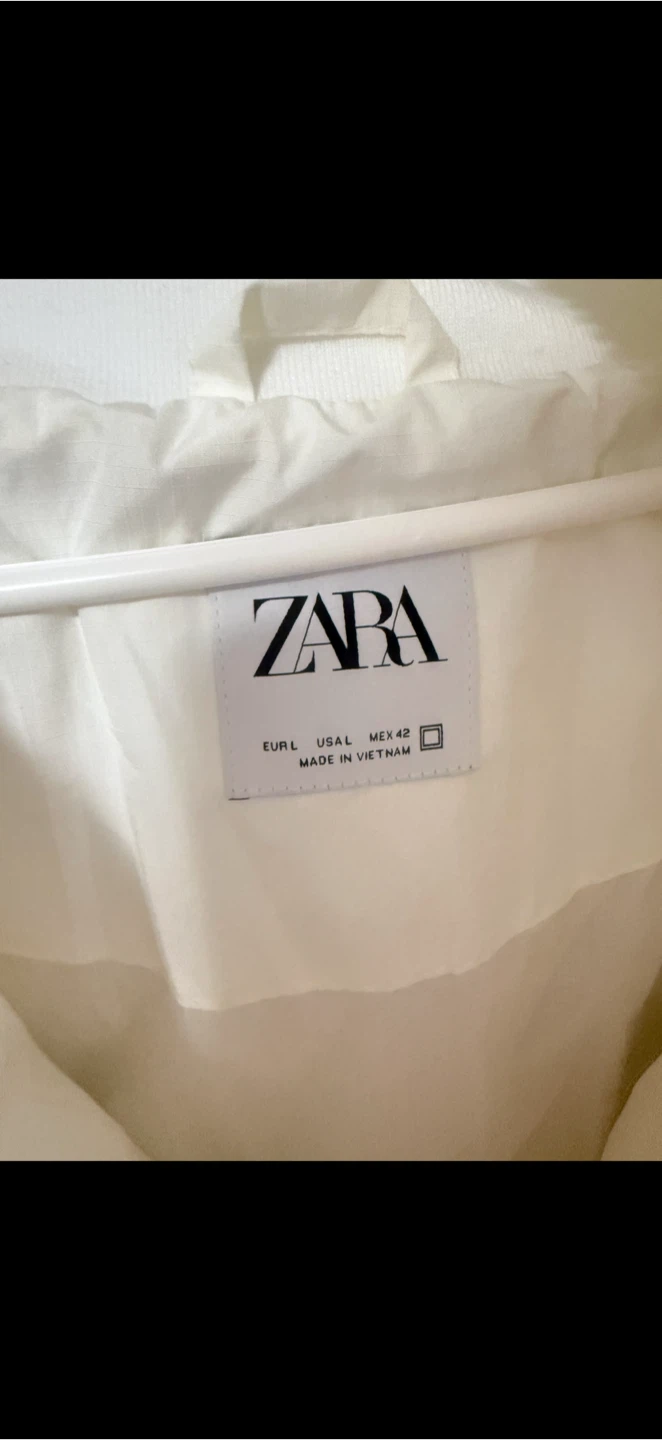 Zara White Puffer Jacket with Hood - photo 2