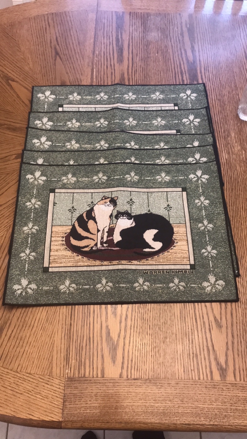 Warren Kimble Cat Gallery Placemats Set of 5