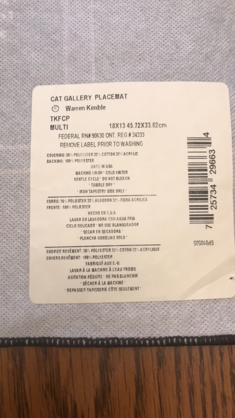 Warren Kimble Cat Gallery Placemats Set of 5 - photo 4