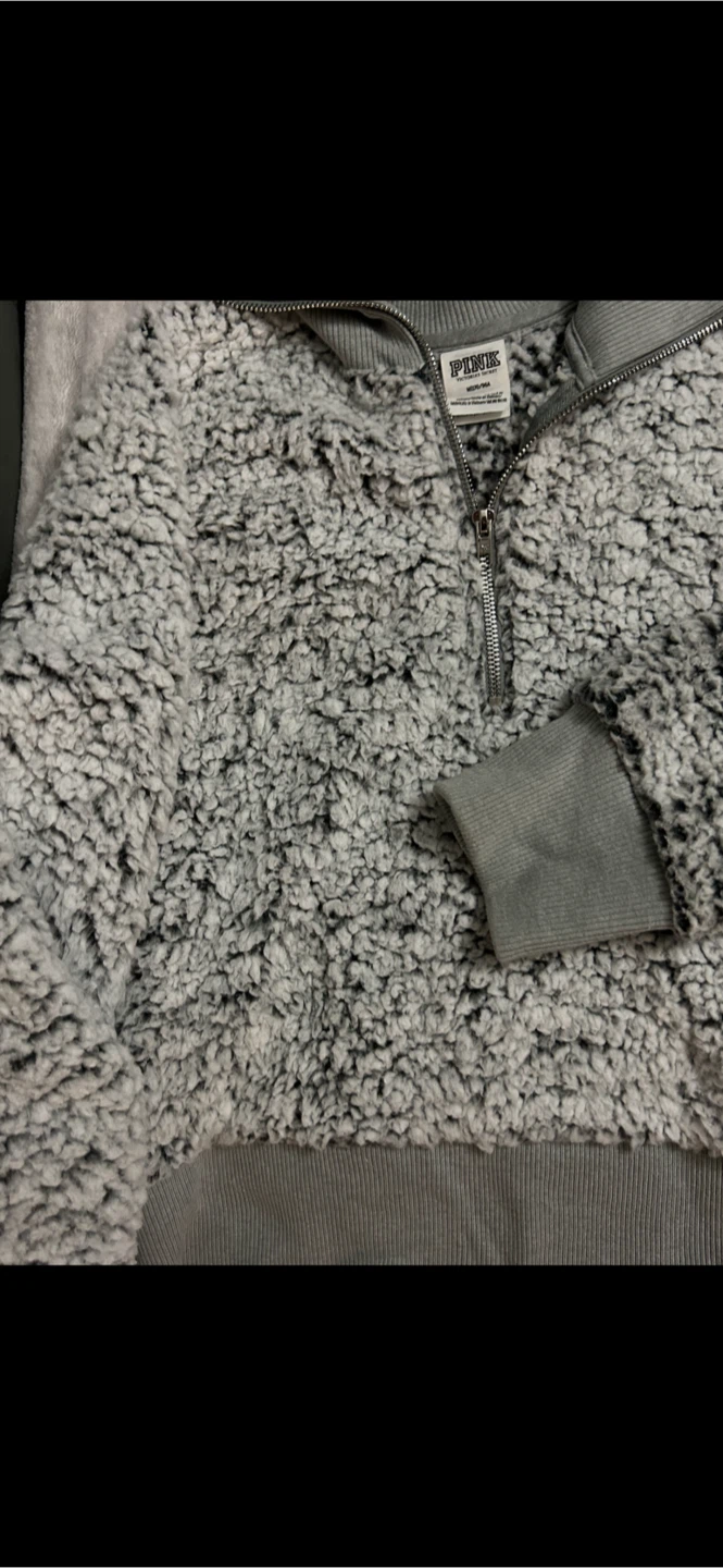 Pink Victoria's Secret Sherpa Quarter-Zip Pullover - photo 2