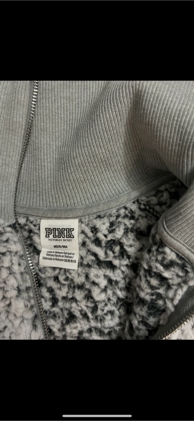 Pink Victoria's Secret Sherpa Quarter-Zip Pullover
