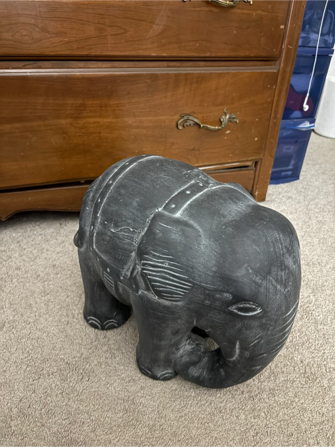 Grey Elephant Accent Piece
