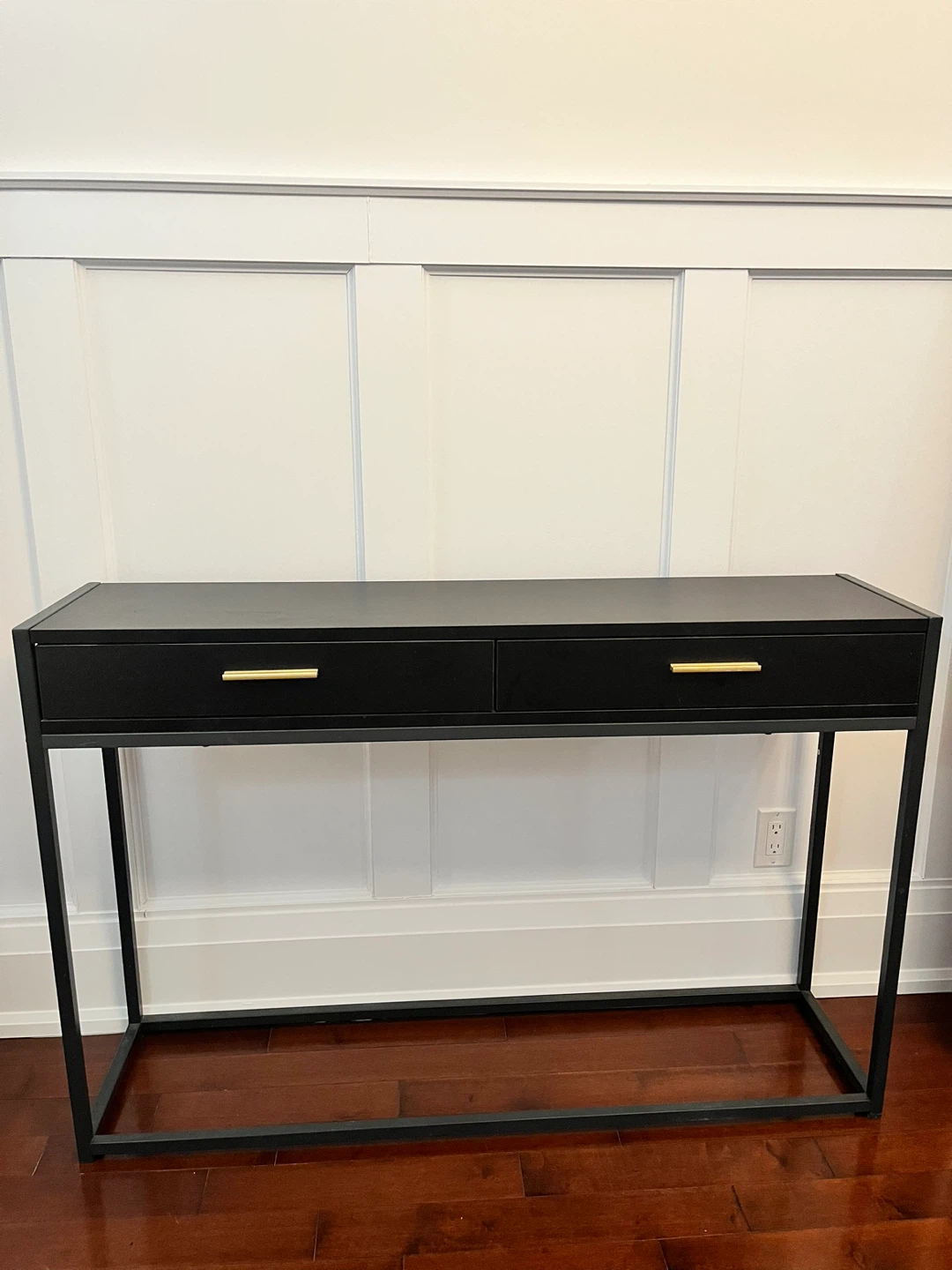 Black Console Table with Two Drawers
