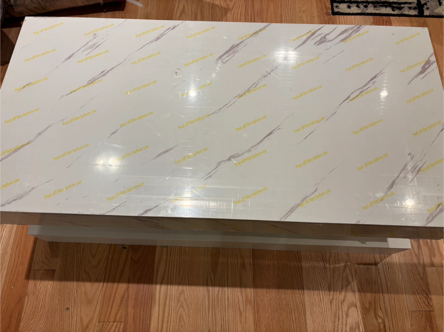 White Marble Like Coffee Table- AS IS