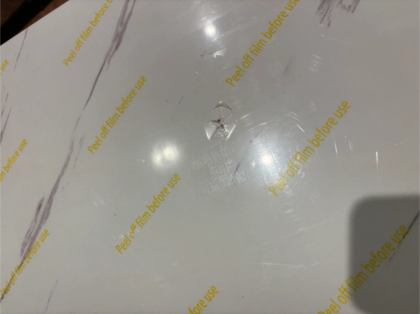 White Marble Like Coffee Table- AS IS - photo 4