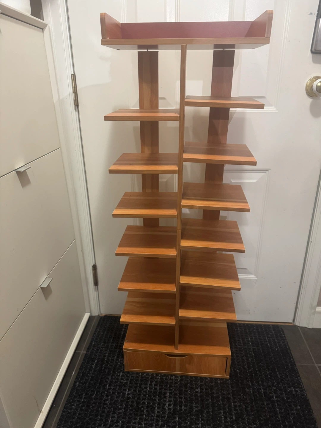 Wooden Multi-Tiered Shoe Rack with Drawer
