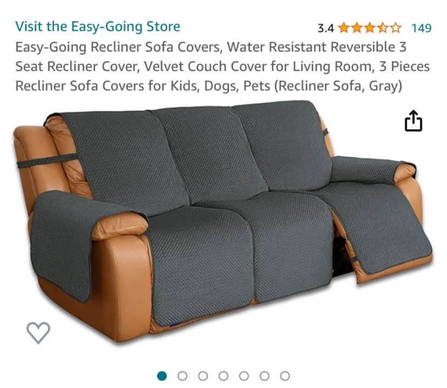 Easy-Going Recliner Sofa Cover-Beige, 3 Seat🥕 - photo 3