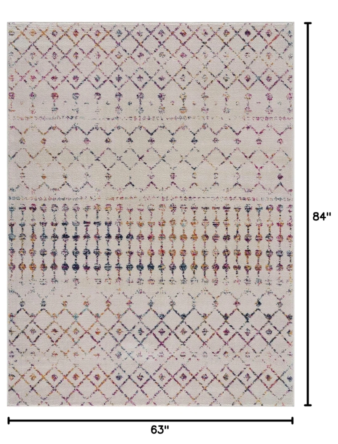 Bohemian Pattern Area Rug - 63" x 84" - photo 4