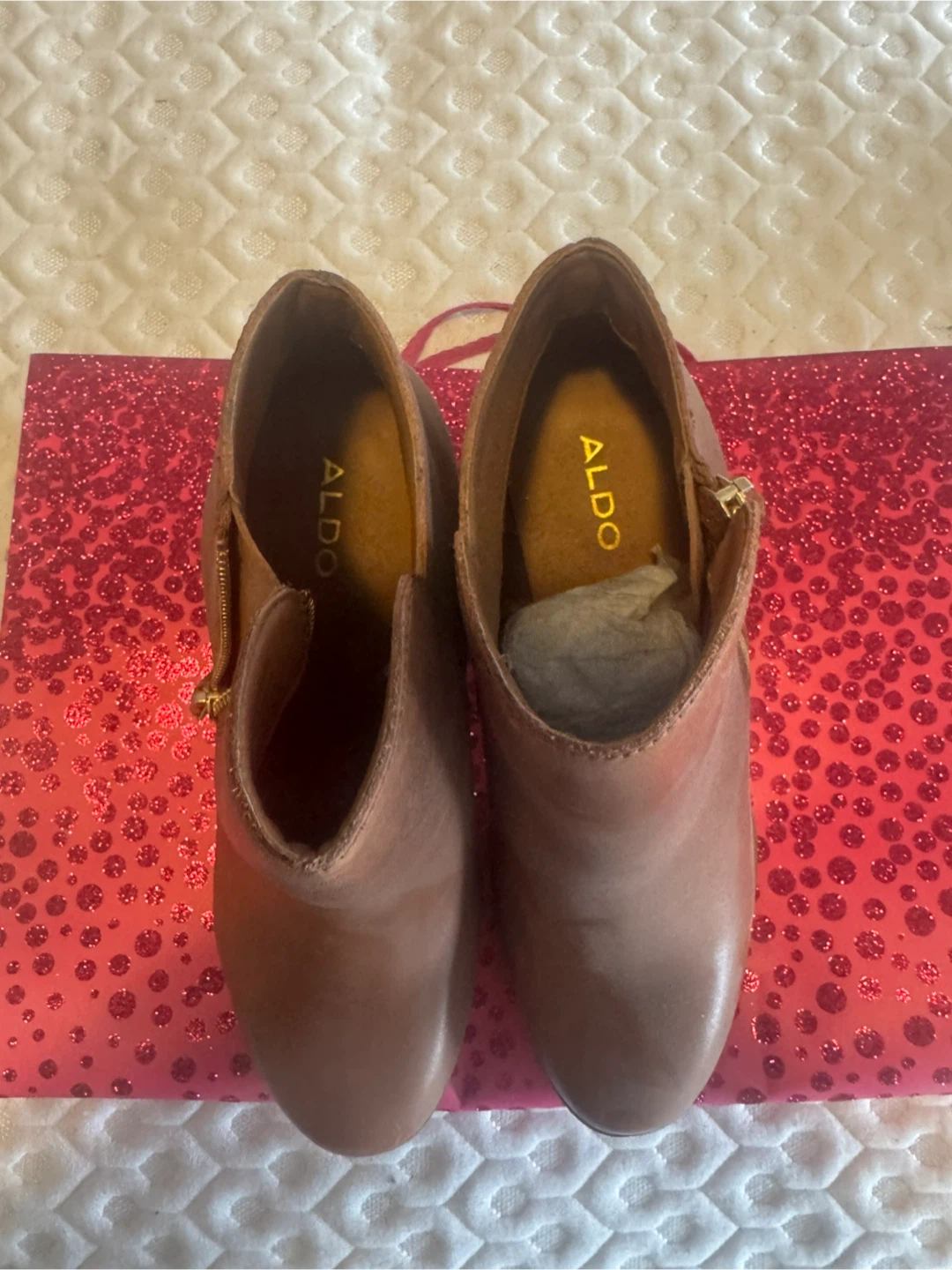 ALDO Women's Brown Leather Ankle Boots
