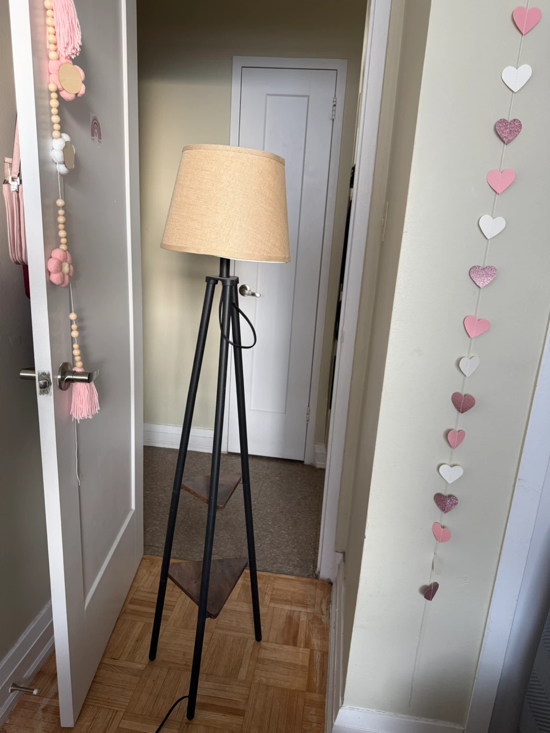 Tripod Floor Lamp with Shelves - photo 2