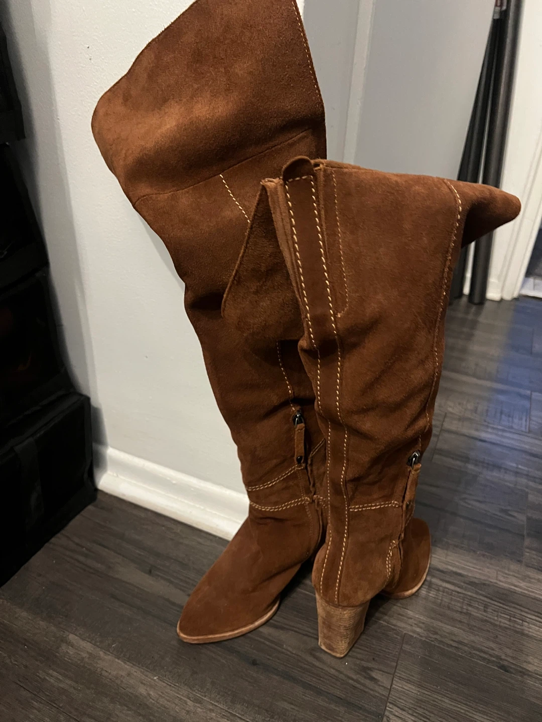 Brown Suede Over-the-Knee Boots - photo 3