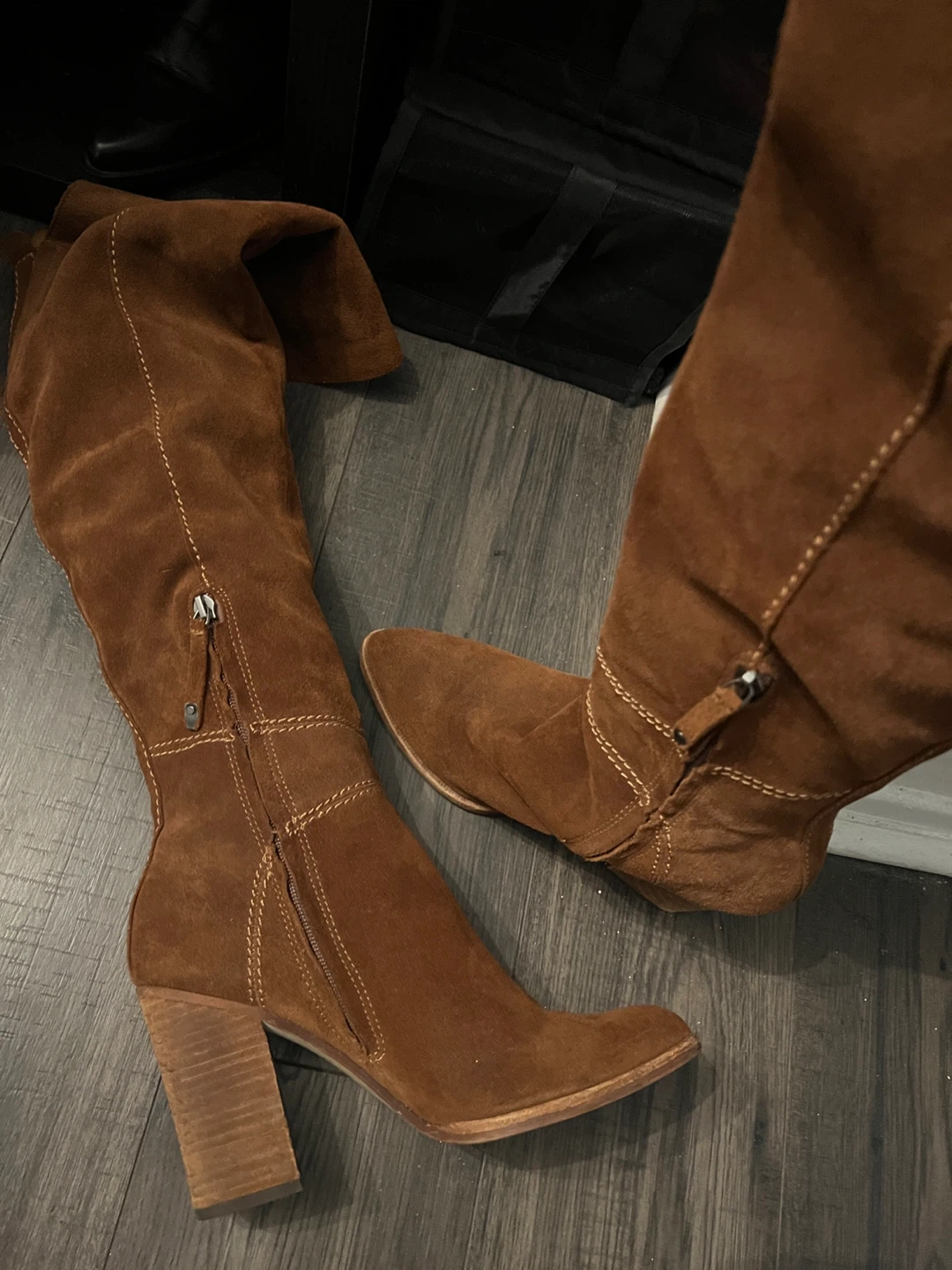 Brown Suede Over-the-Knee Boots - photo 4