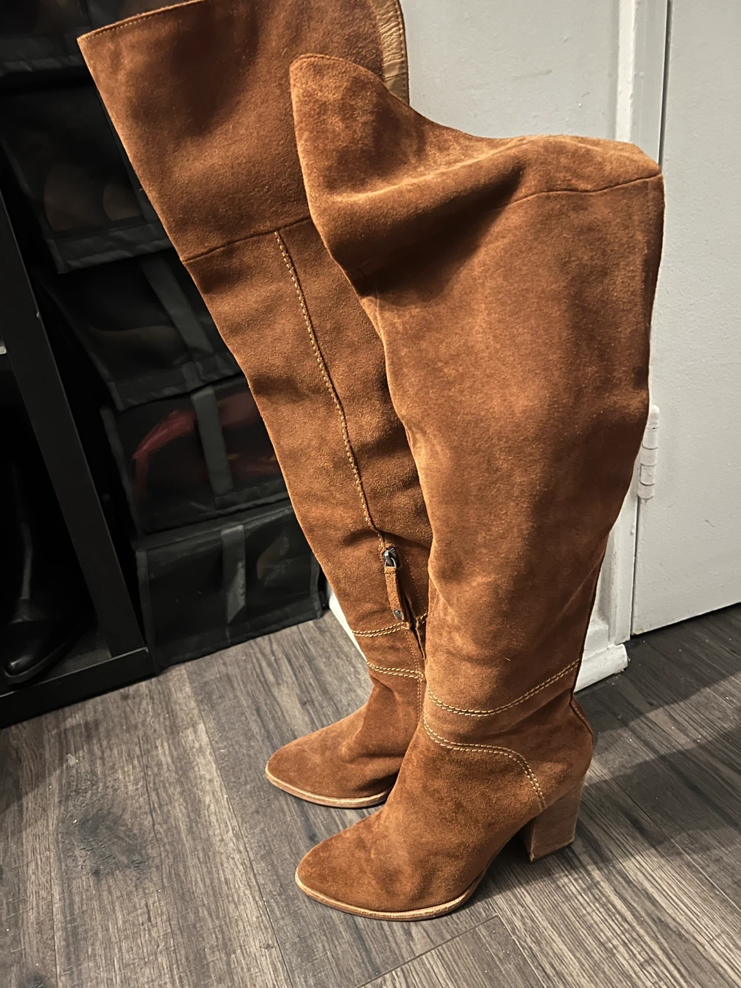 Brown Suede Over-the-Knee Boots