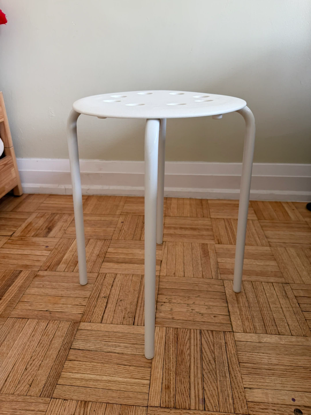 White IKEA stool