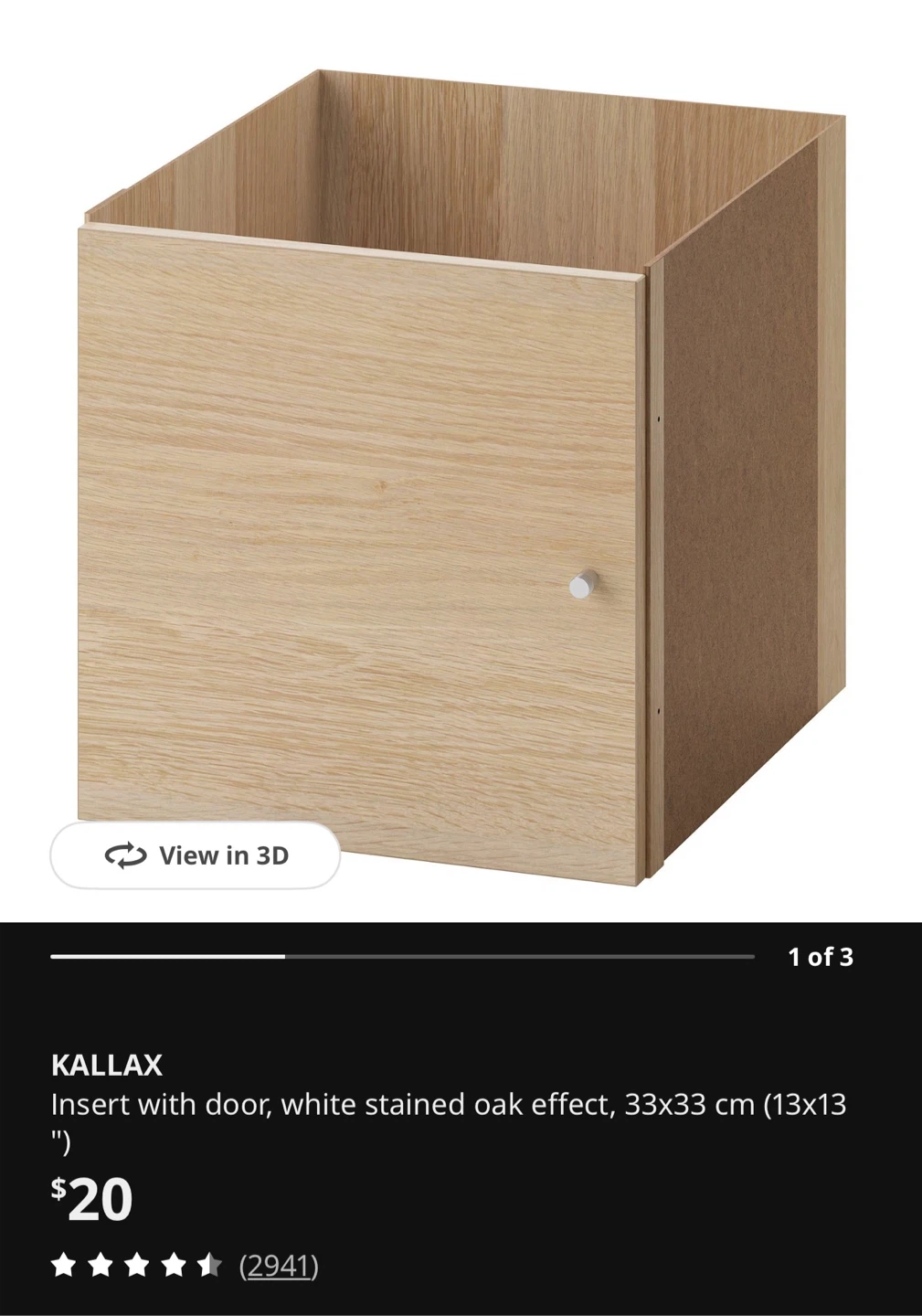 IKEA KALLAX Shelf Unit White Stained Oak Effect - photo 3