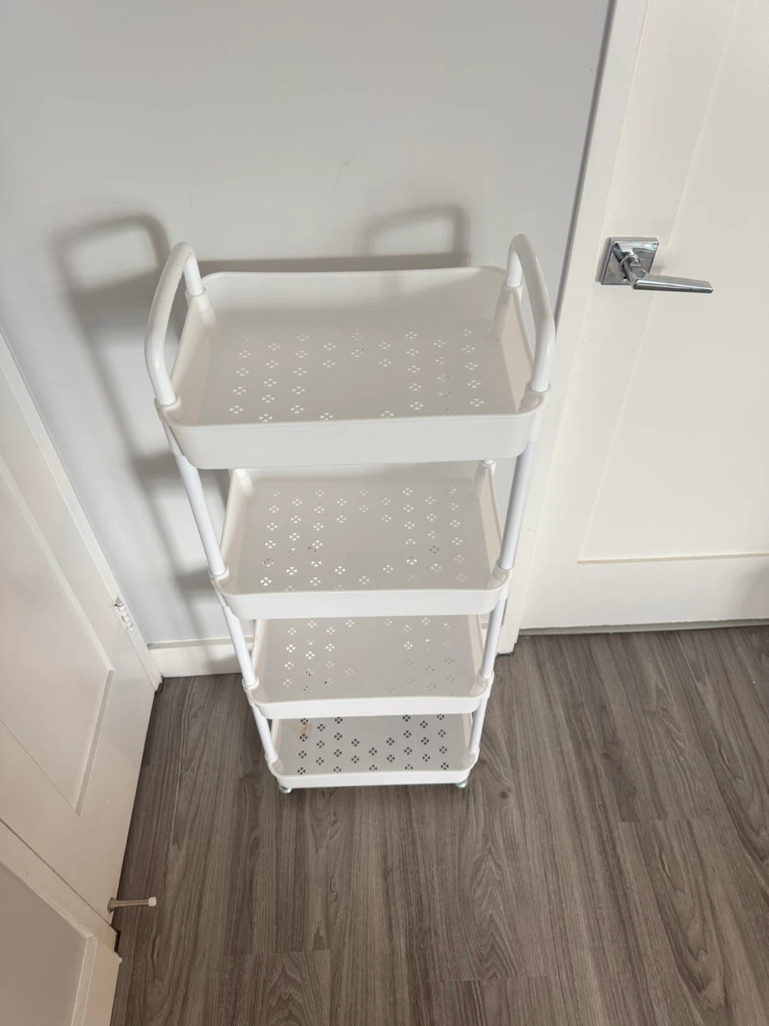 White 4-Tier Rolling Storage Cart - photo 2