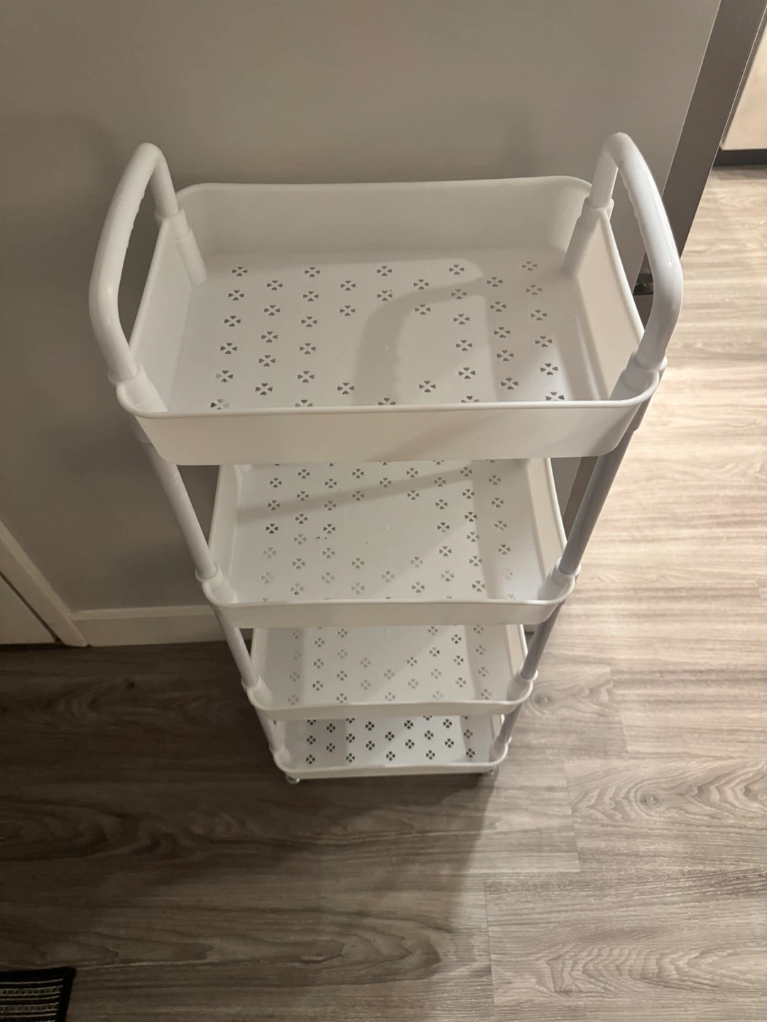 White 4-Tier Rolling Storage Cart - photo 3