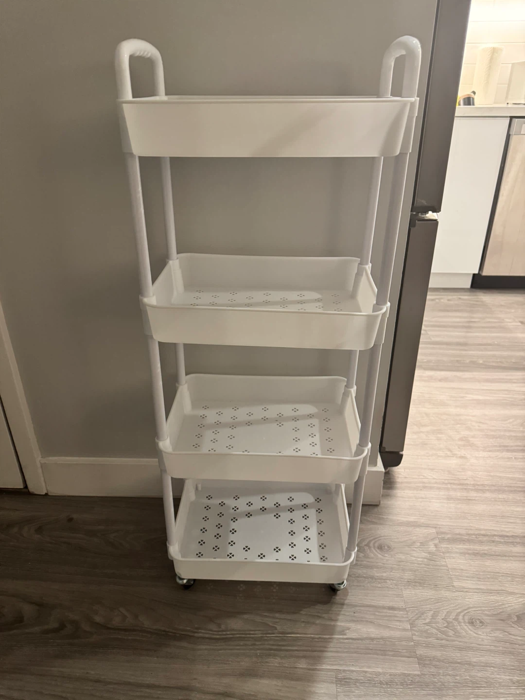 White 4-Tier Rolling Storage Cart - photo 4