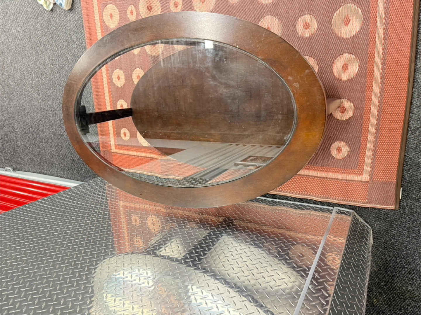 Oval Wood and Glass Coffee Table with Lower Shelf - photo 3