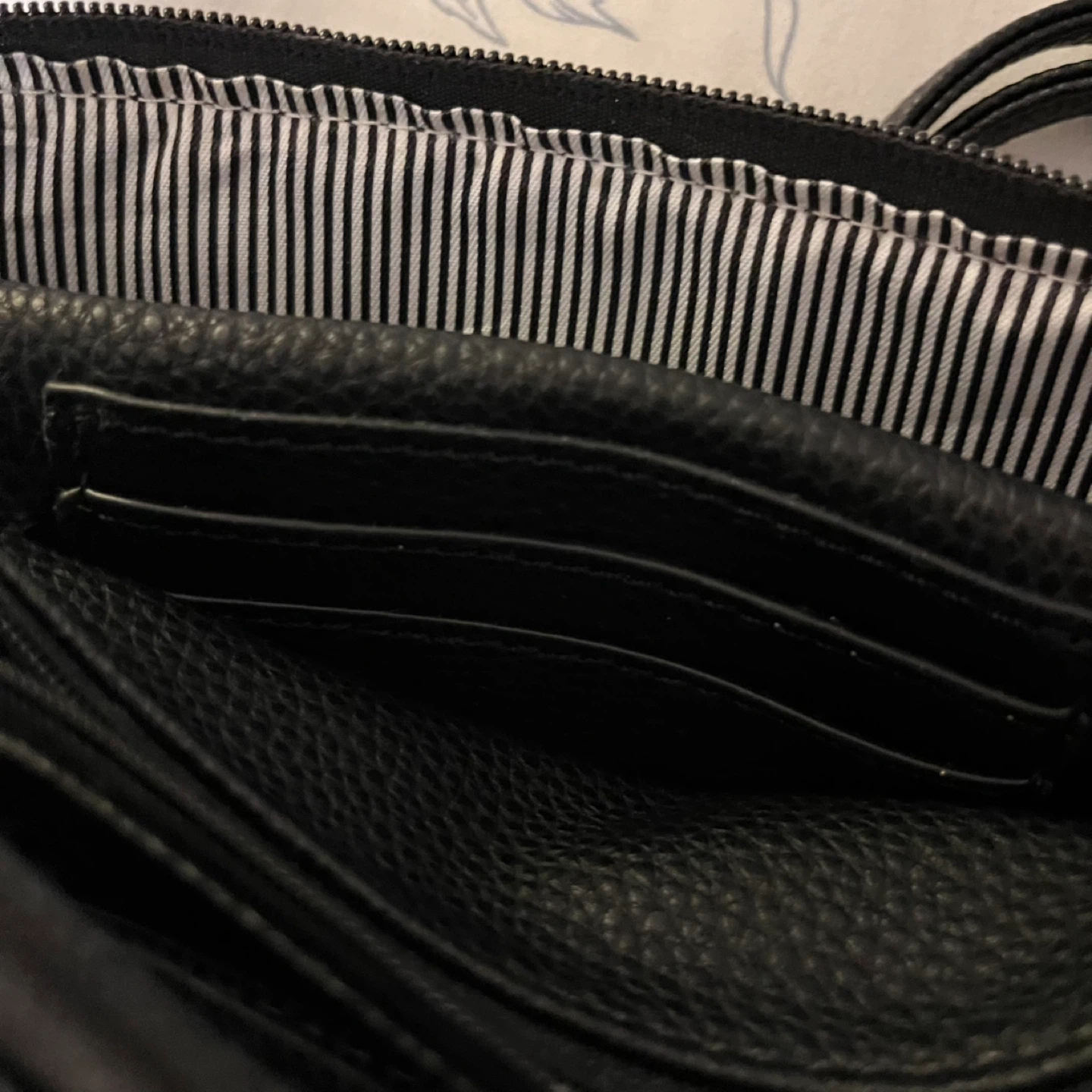 Black Faux Leather Crossbody Purse with Wrist Strap - photo 5