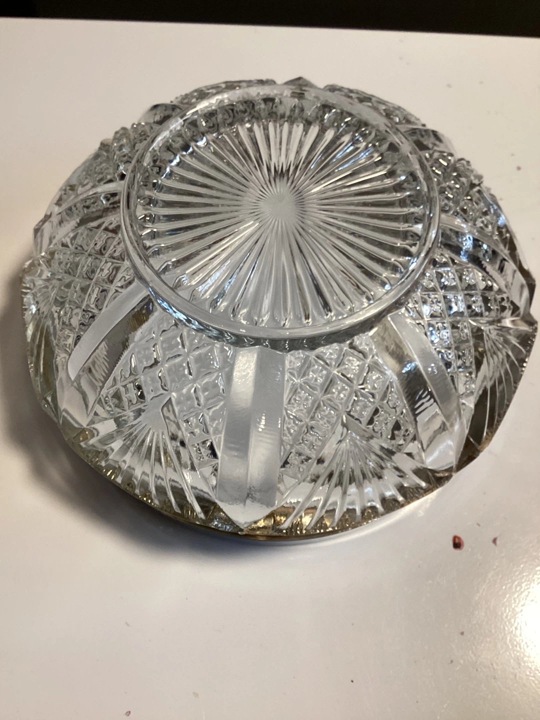Crystal Glass Bowl with Silver Rim