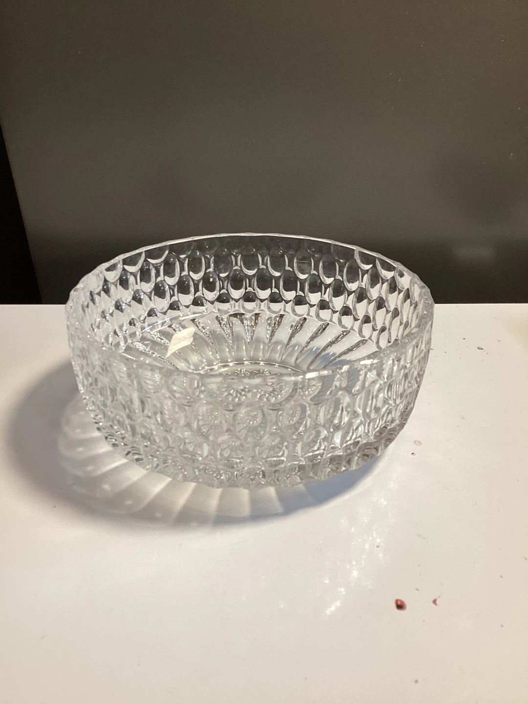 Clear Crystal Glass Serving Bowl - photo 2