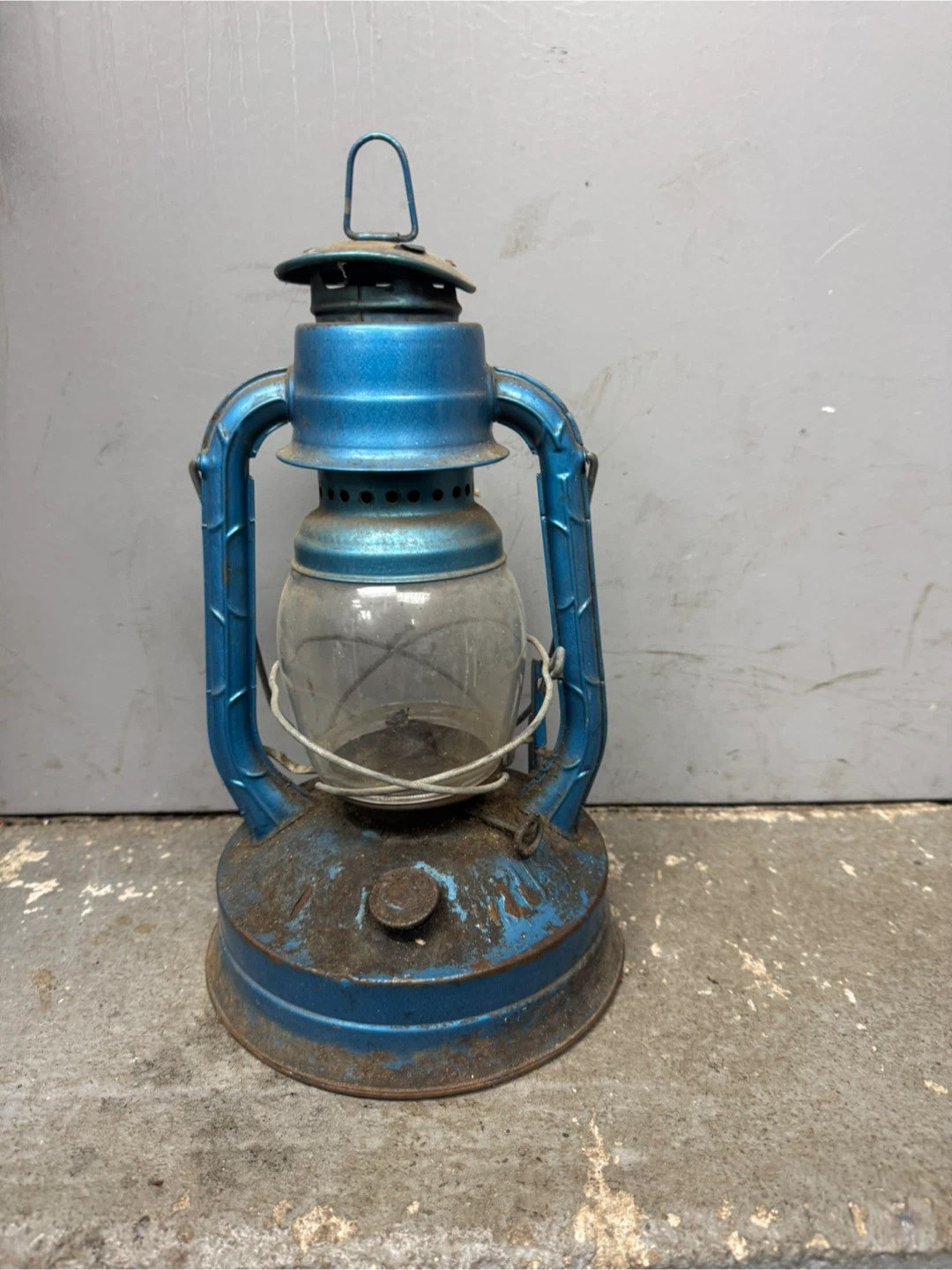 Vintage Blue Metal Lantern