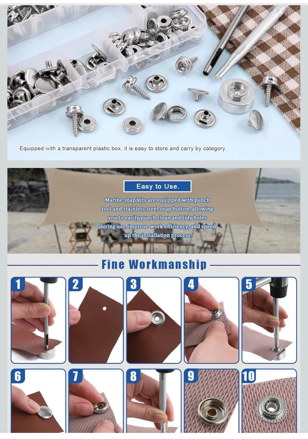 Marine Grade Stainless Steel Snap Fasteners Kit - photo 2