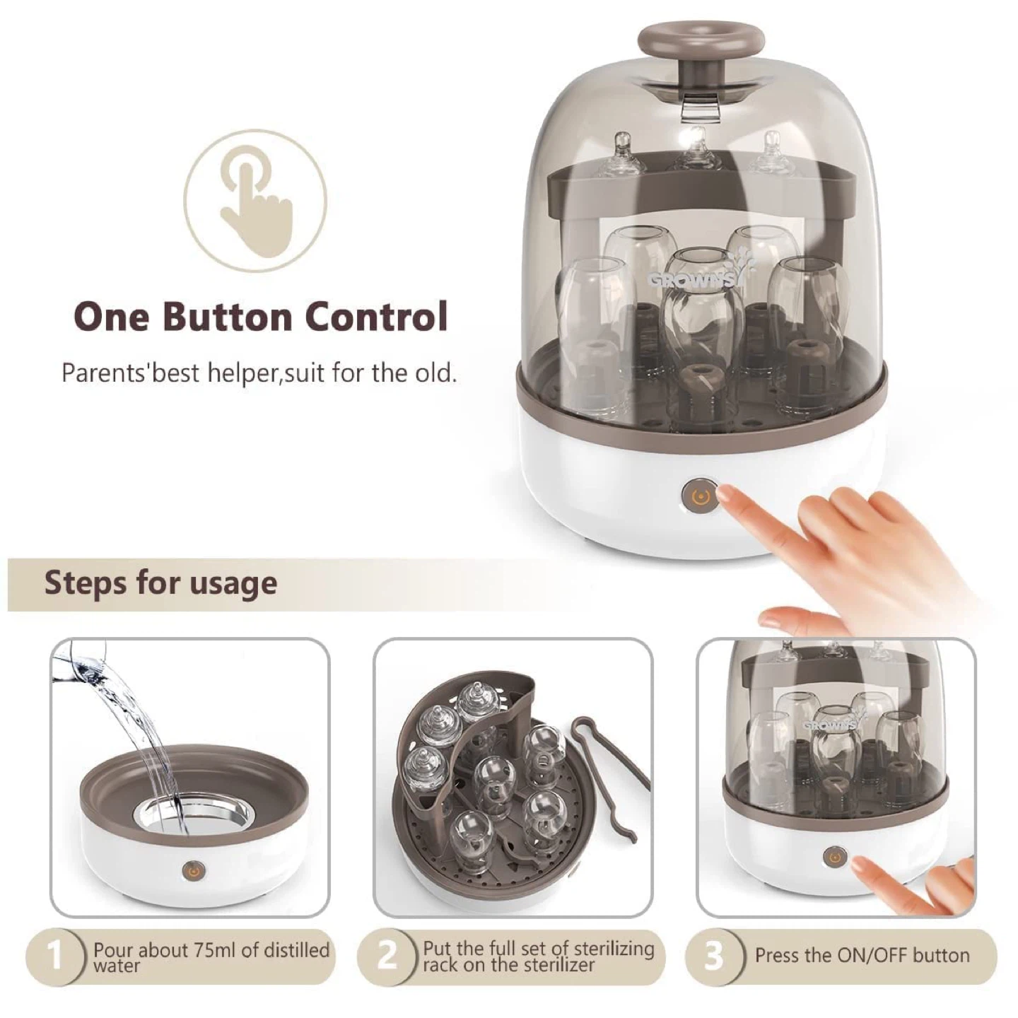 GROWNSY Baby Bottle Sterilizer