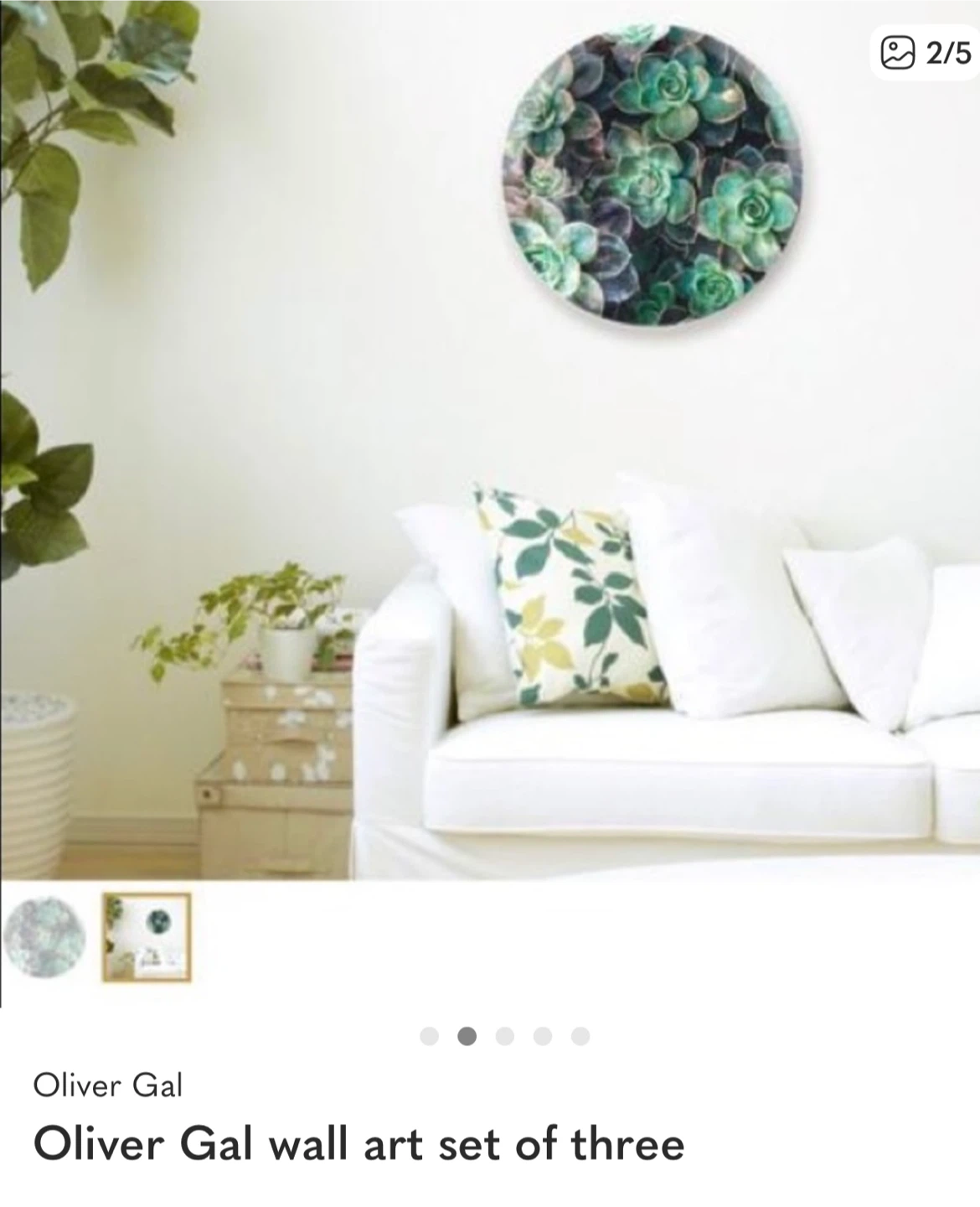 Oliver Gal Wall Art Set of 3 Round Prints - photo 2