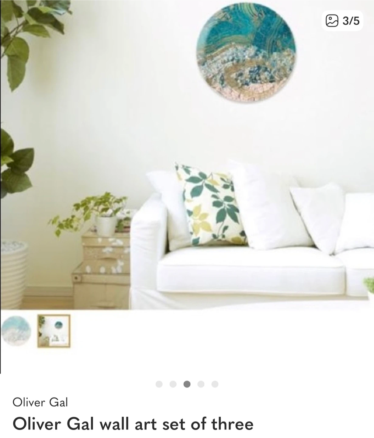 Oliver Gal Wall Art Set of 3 Round Prints - photo 3