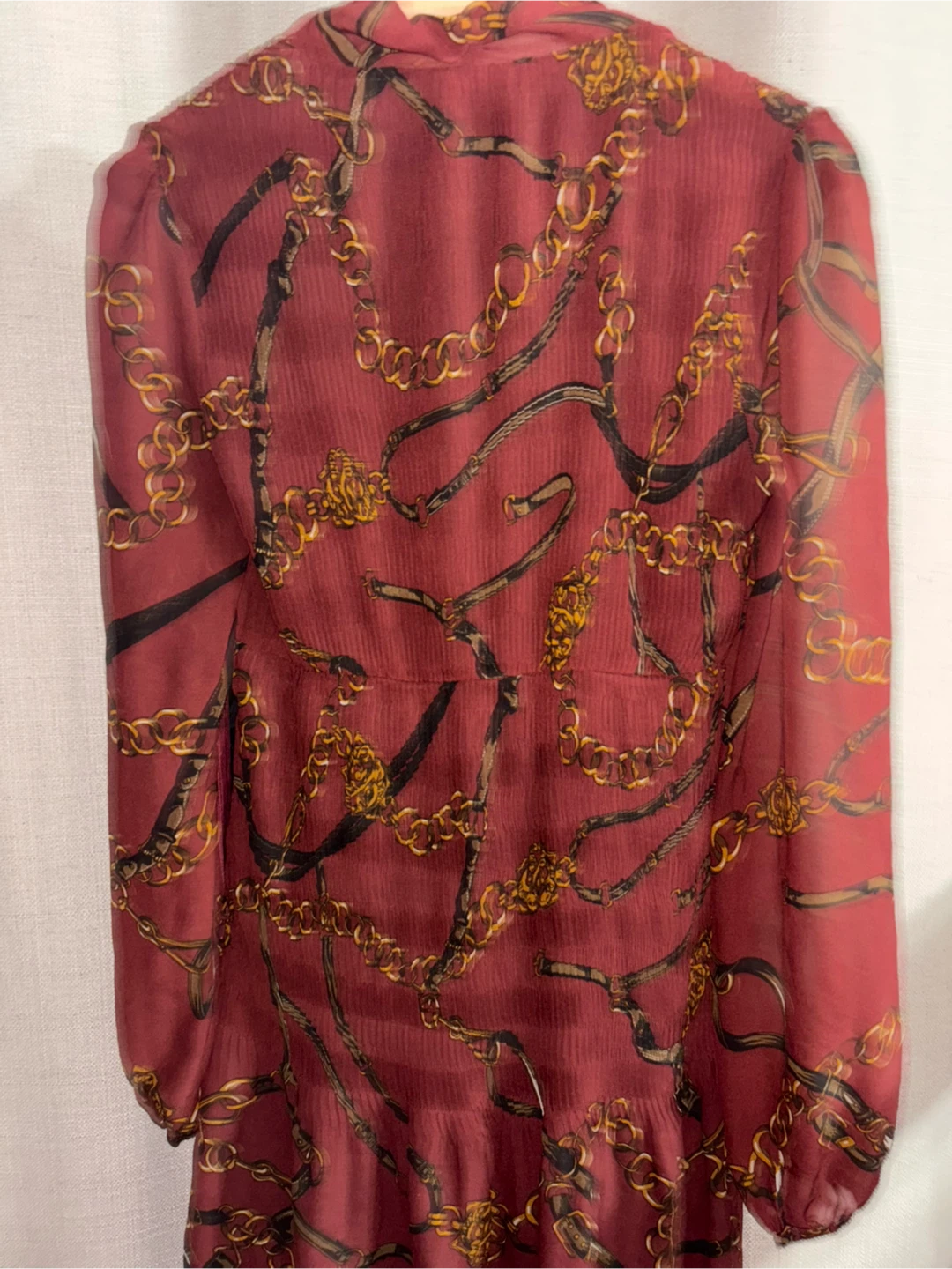 Le Château Burgundy Chain Print Dress - photo 2