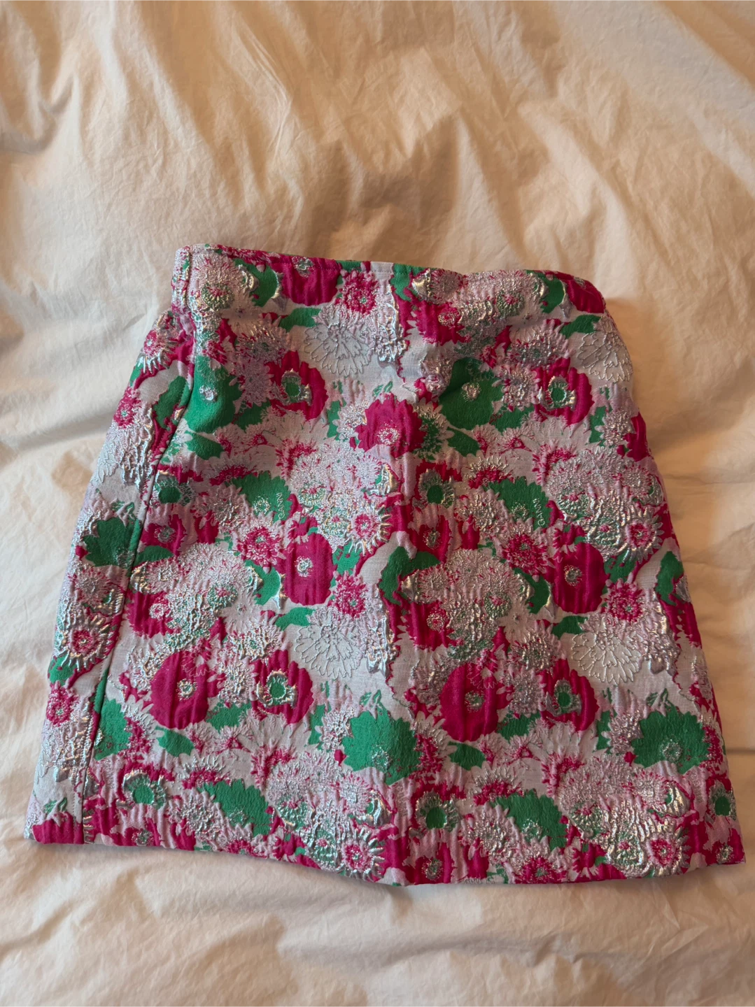 Ganni Floral Brocade Mini Skirt