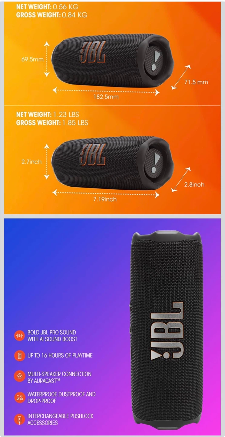 JBL Flip 7 Portable Waterproof Bluetooth Speaker - photo 2