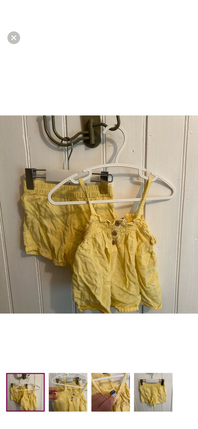 Old Navy Yellow Baby Tank Top and Shorts Set 18-24M