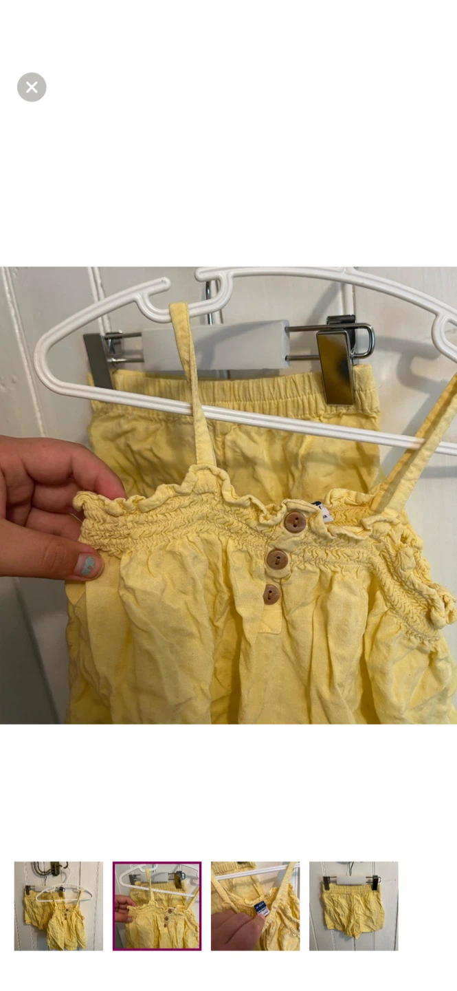 Old Navy Yellow Baby Tank Top and Shorts Set 18-24M - photo 2