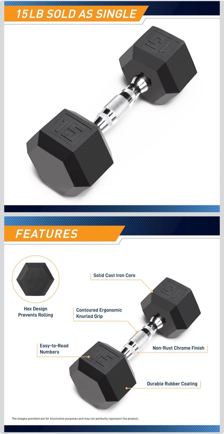 15lb Hex Dumbbell - photo 2