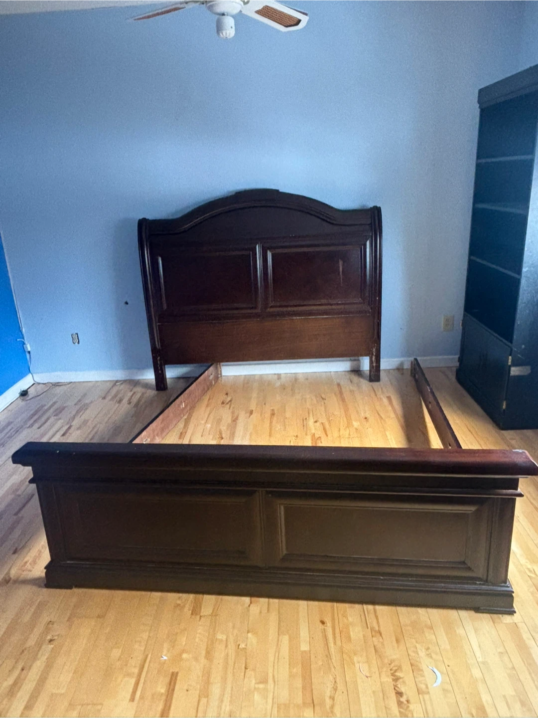 Dark Wood Sleigh Bed Frame - photo 3